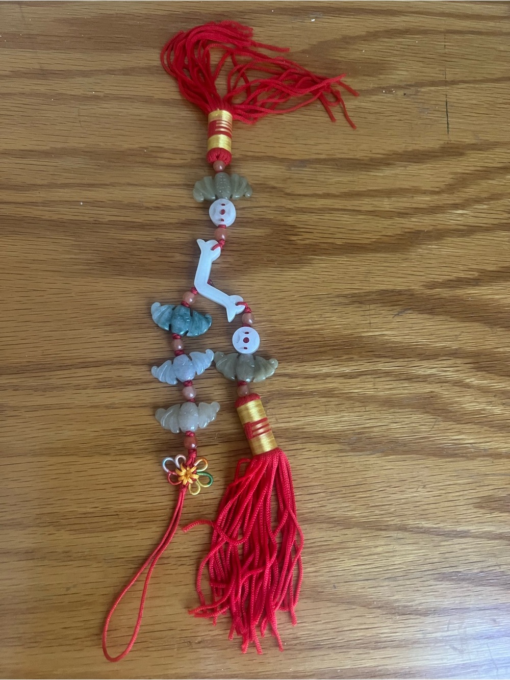 Red Tassel Jade-Inspired Accessory Charm